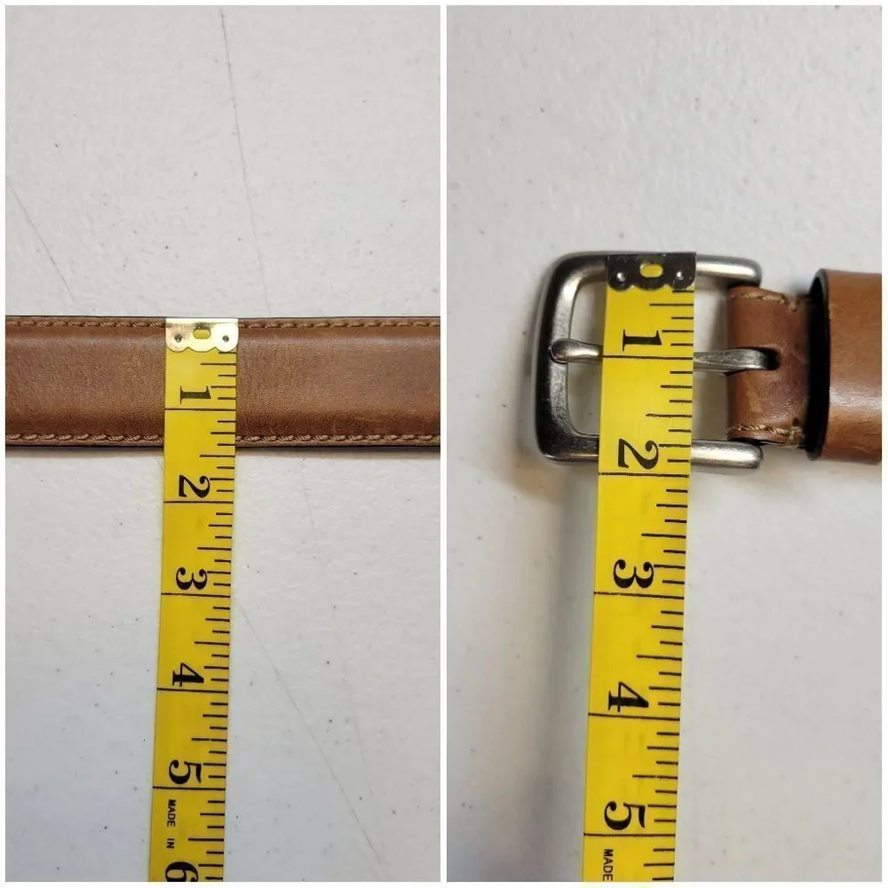 Fossil Men's Tan Leather Belt Size 42